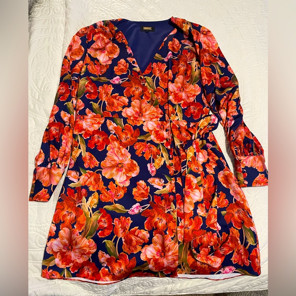 Women's ALEXIA ADMOR Bubble-Sleeve Wrap Dress Size 14